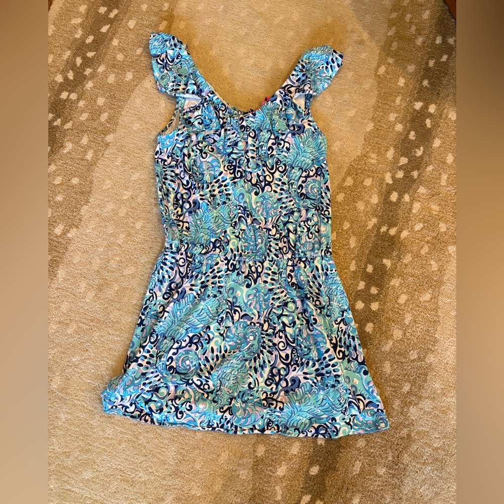 Lilly Pulitzer Blue & Aqua Print Sleeveless Romper